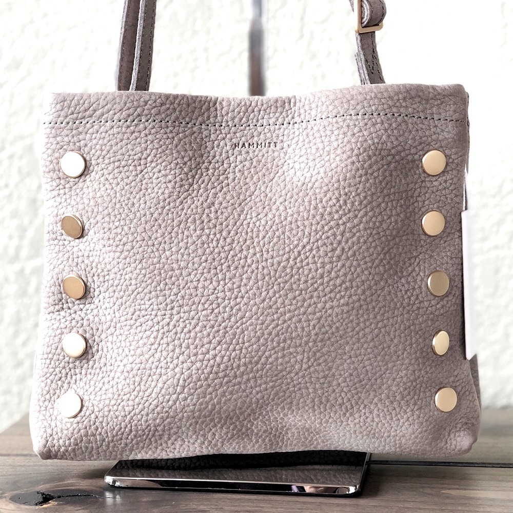 🆕✨ HAMMITT Duke Grey Natural Nubuck Leather Clutch Shoulder Crossbody Bag